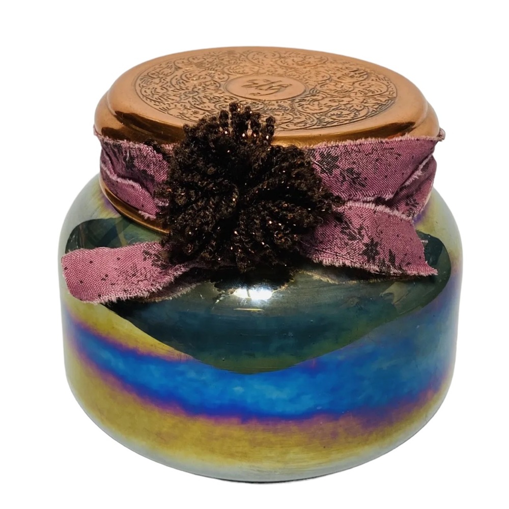 Anthropologie Capri Blue Iridescent Ombre Mercury Glass Jar Candle HTF Rare